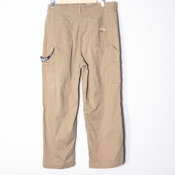 Tommy Jeans Khaki Carpenter Pants Y2K Utility Straight Leg Women’s 28 - Picture 2 of 10